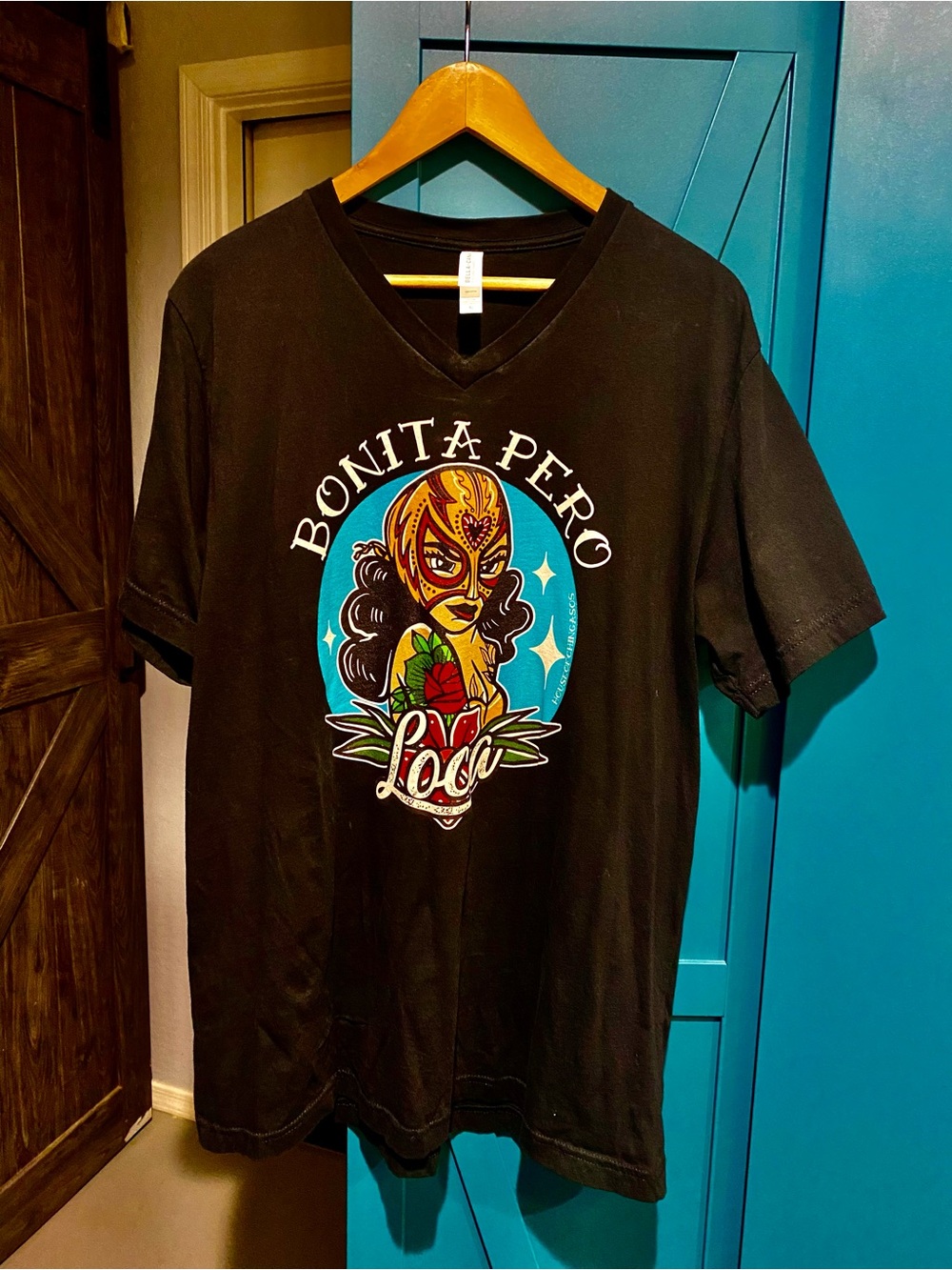 Bella+Canvas Black Airlume Jersey Tee with White Neck Tag